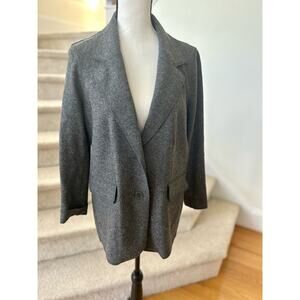 Talbots Charcoal Grey Wool Blend Lightweight Blazer Cardigan